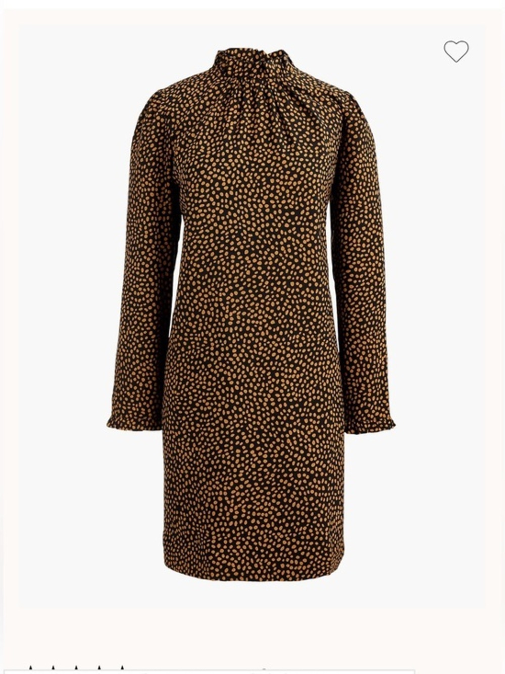 J. Crew Ruffleneck shift dress Black Golden Brandy Size 6
